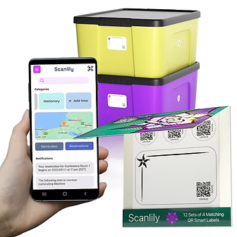 Scanlily - 12 Unique QRs of Four Matching per Page, 48 Total Stickers