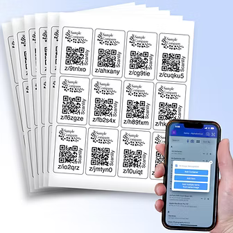 72 Customizable Logo White Stickers - 1.75in x 2.75in (4.45cm x 7cm)