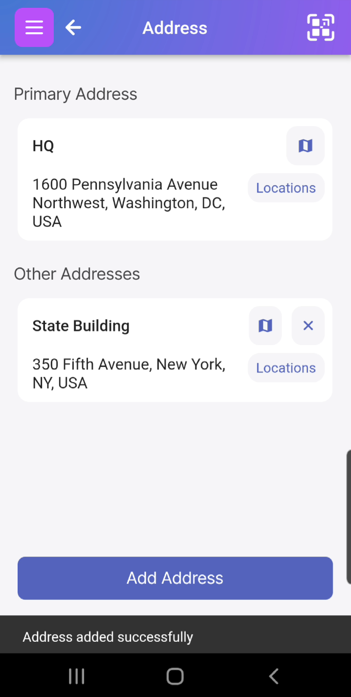 Address management page