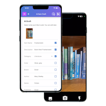 AI image recognition of books on a bookshelf