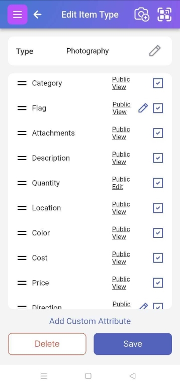 Image showing Add Custom Attribute button