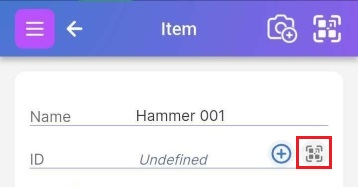 Image with red box around QR symbol to right of ID field