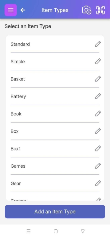 Image showing Item type from settings page