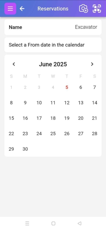 Image showing the calendar to select from and to dates