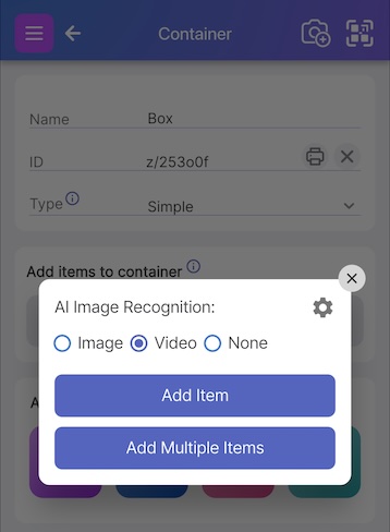 Choosing add items via video