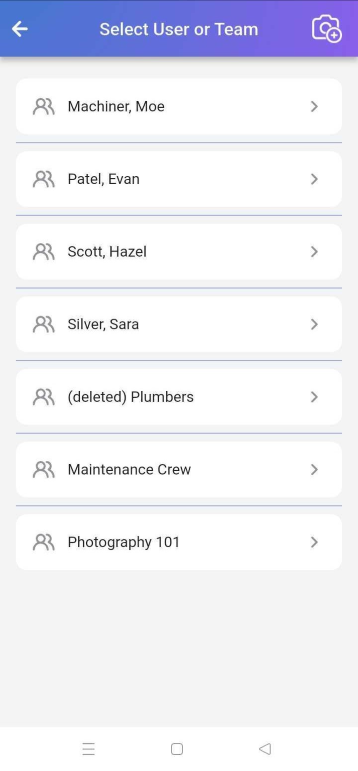 Image showing dropdown of assigned to users