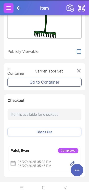 Item page showing item available for checkout again