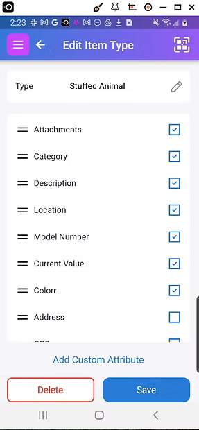 Image of Item Type Page for Stuffed Animal