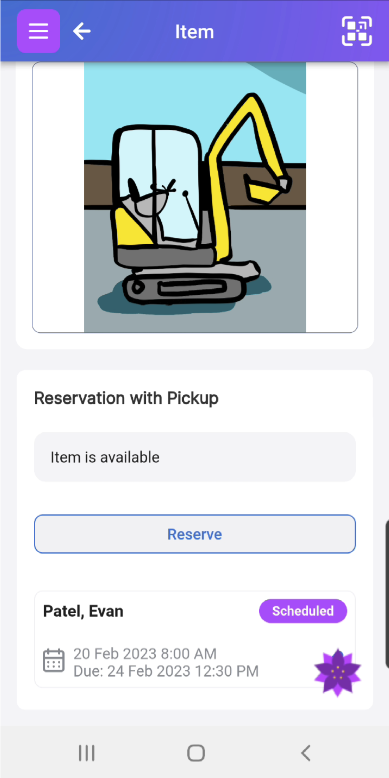 Image with Reservation with Pickup appearing as Scheduled