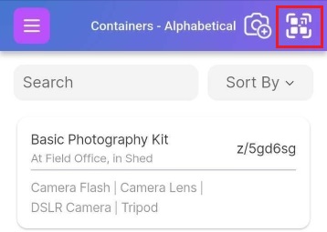 Image of upper right Scan button highlighted