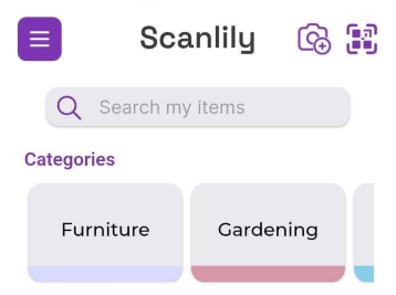 Image of the top of the dashboard, showing some categories