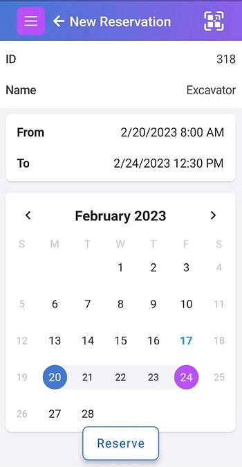 Reservation Calendar