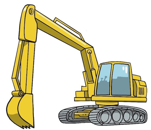 Drawing of an excavator