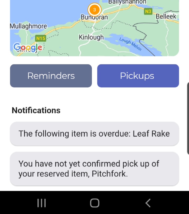 Image showing relevant notifications