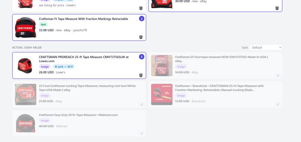 Trash button striking through sources