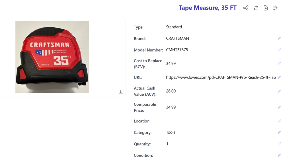Item fields filled in by auto-apply
