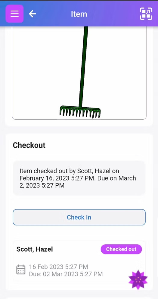 Scanlily Item Checkouts