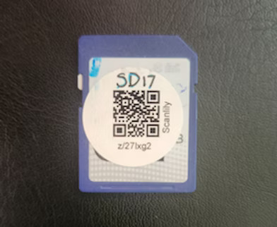 SD Card with Scanlily QR Sticker after organization with Scanlily