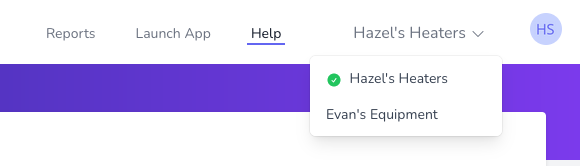 Subscription selector showing user can choose between multiple subscriptions