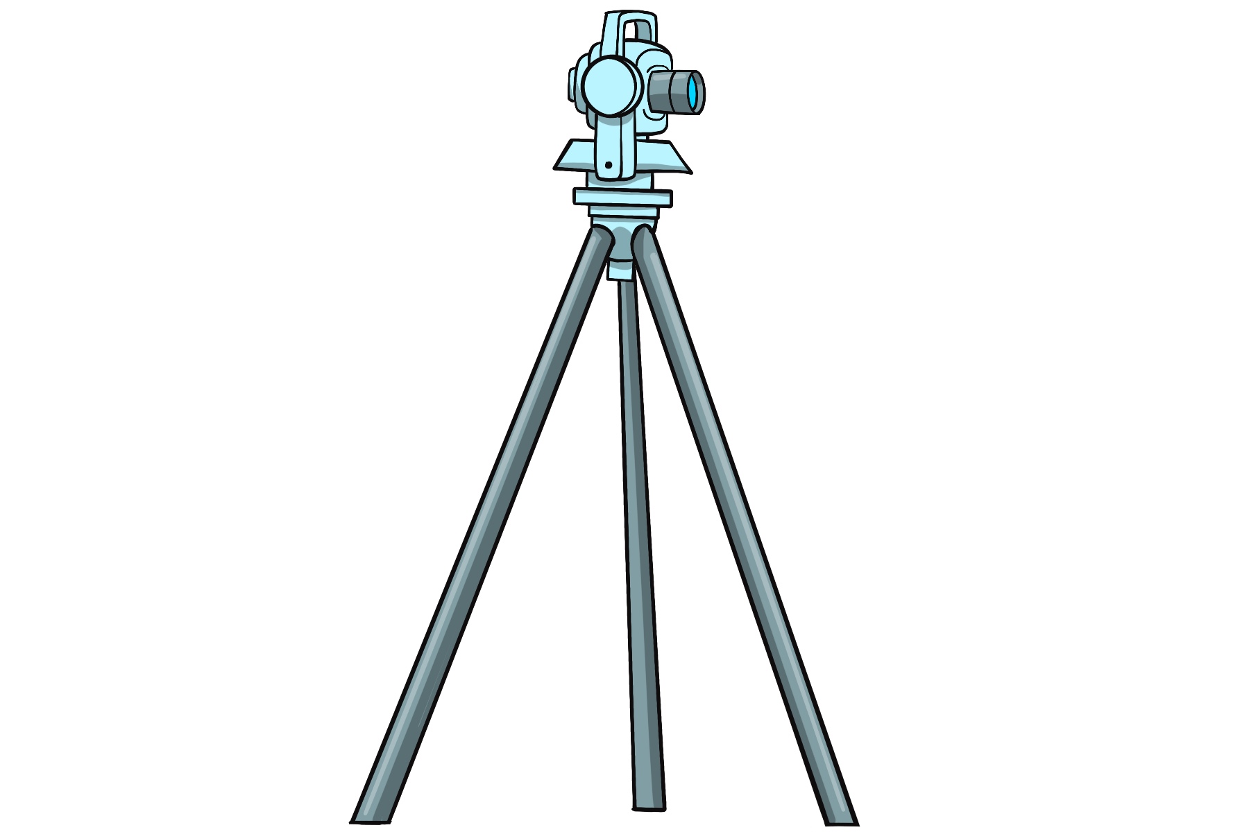 A theodolite with a Scanlily QR on it being scanned by a surveyor