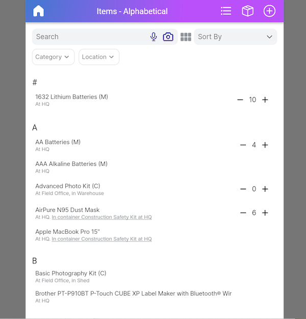 Web-based version of the app interface