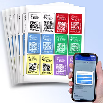 72 Customizable Logo Stickers in Six Colors - 1.75in x 2.75in (4.45cm x 7cm)